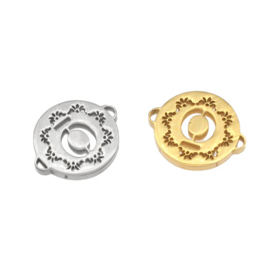 Surgical steel connector in two color variants