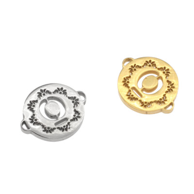 Surgical steel connector in two color variants