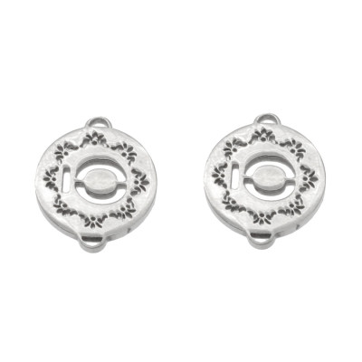 Surgical steel connector in two color variants