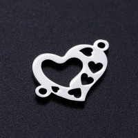 Heart connector with hearts on the sides of surgical steel