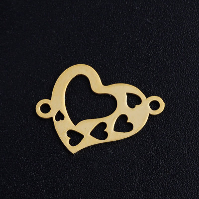 Heart connector with hearts on the sides of surgical steel