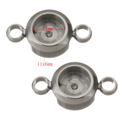 Round bed connector inner dimension 4mm surgical steel 316