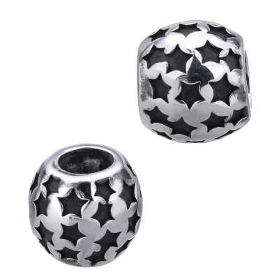 Pink bead with chaton wave made of surgical steel