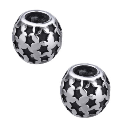 Pink bead with chaton wave made of surgical steel