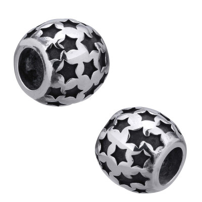 Pink bead with chaton wave made of surgical steel