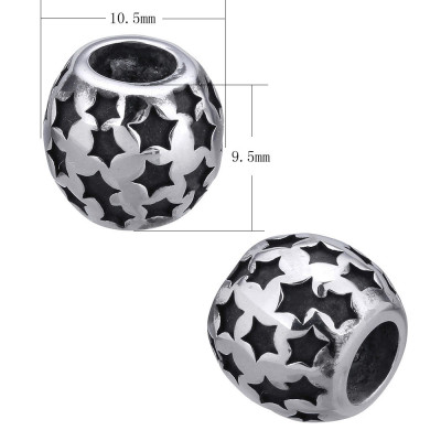 Pink bead with chaton wave made of surgical steel