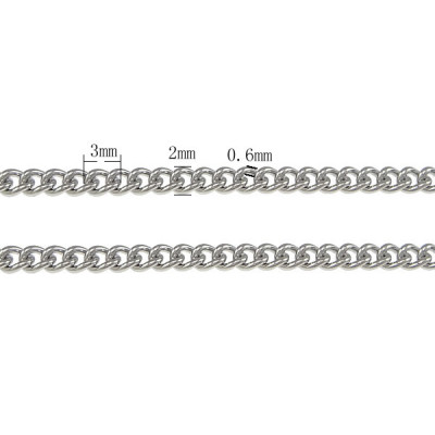 Curb Chain Link 2 mm Width Stainless Steel 304