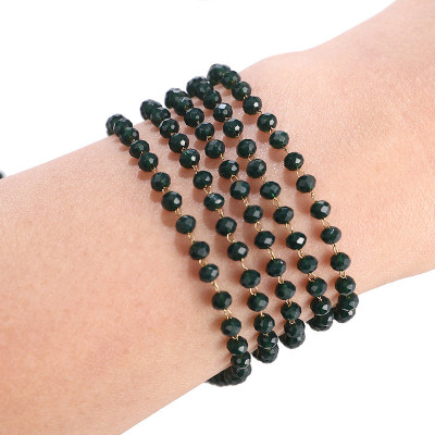 Řetízkovina s barevnými korálky zlatá galvanizace chirurgická ocel