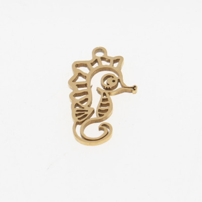 Seahorse pendant in two color combinations made of surgical steel