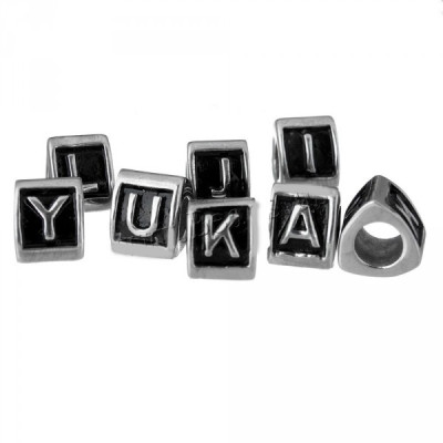 Large bead lettering ABECEDY, surgical steel