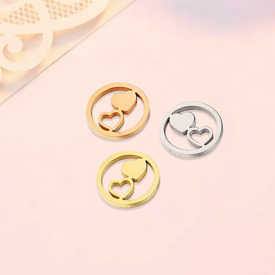 Heart pendant in three color combinations made of surgical steel