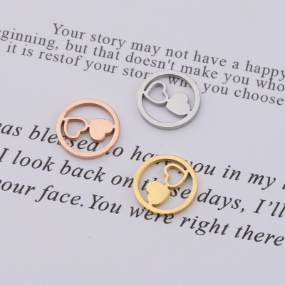 Heart pendant in three color combinations made of surgical steel