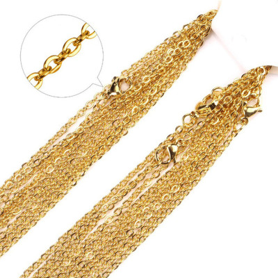 Chain with thickness 1,5mm gold galvanization from surgical steel
