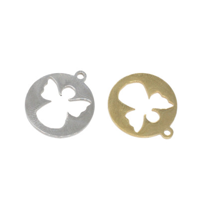 Pendant with an angel in two colors, surgical steel