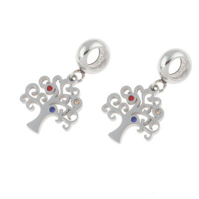 Christmas pendant with surgical steel chatons