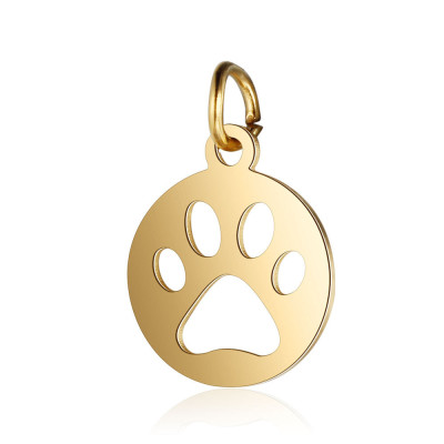 Surgical steel paw pendant in three color combinations