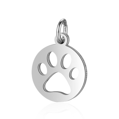 Surgical steel paw pendant in three color combinations