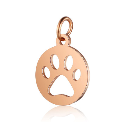 Surgical steel paw pendant in three color combinations