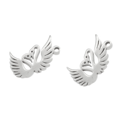 Pendant in love with swans made of surgical steel