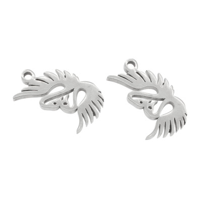Pendant in love with swans made of surgical steel
