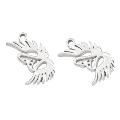 Pendant in love with swans made of surgical steel