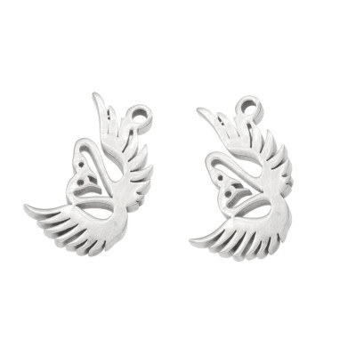 Pendant in love with swans made of surgical steel