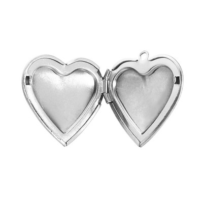 Heart-shaped pendant opening two color variants of surgical steel