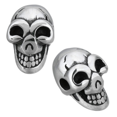 Bead of surgical steel laughing skull