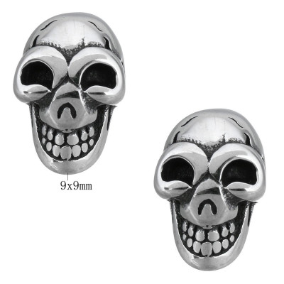 Bead of surgical steel laughing skull