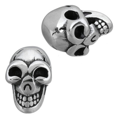 Bead of surgical steel laughing skull