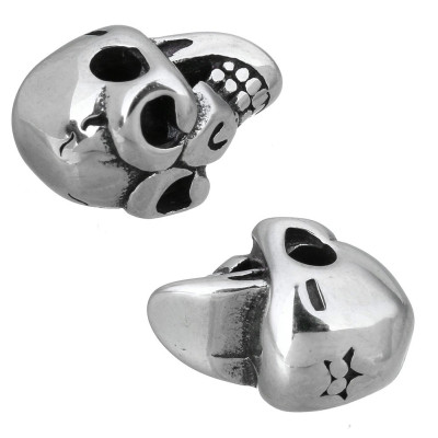 Bead of surgical steel laughing skull