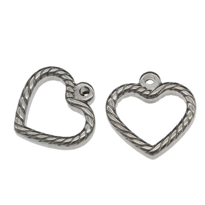 Surgical steel heart pendant