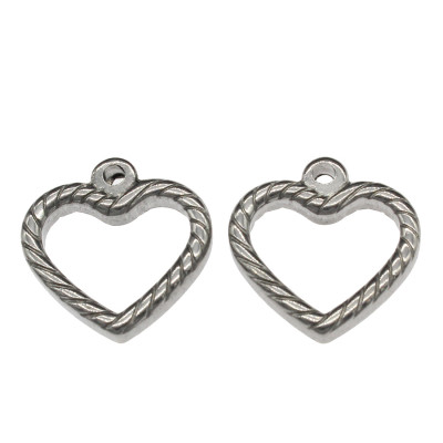 Surgical steel heart pendant