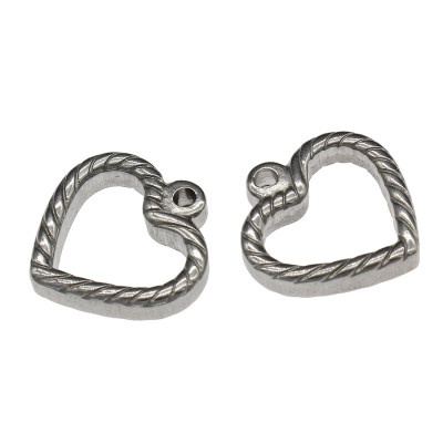 Surgical steel heart pendant