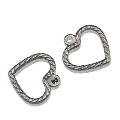 Surgical steel heart pendant