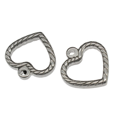 Surgical steel heart pendant