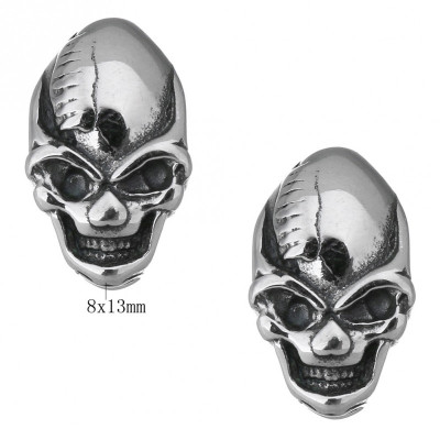 Skull bead with surgical steel scar