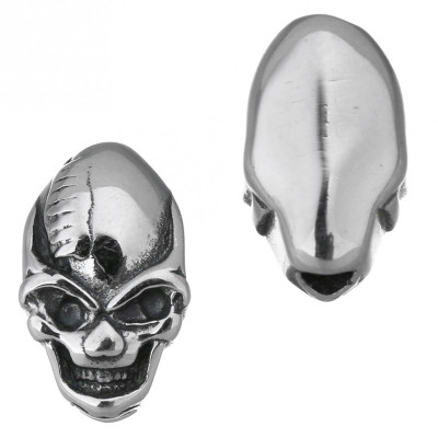 Skull bead with surgical steel scar