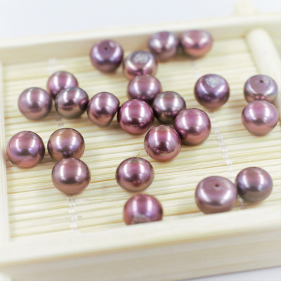 Pearl Freshwater Dark Purple 7-7,5mm half drilled