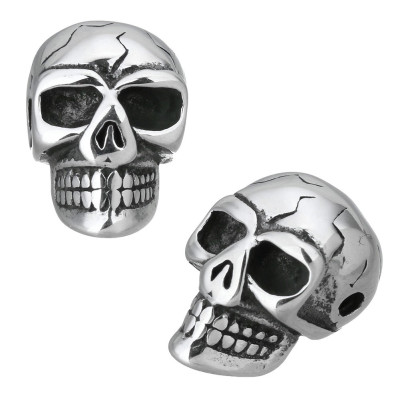 Surgical steel bead skull with square orbital arches