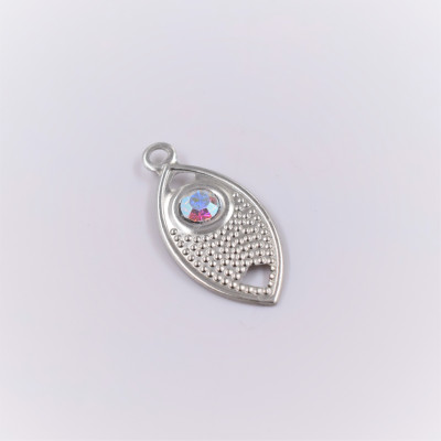 Fish pendant with chaton Crystal AB surgical steel