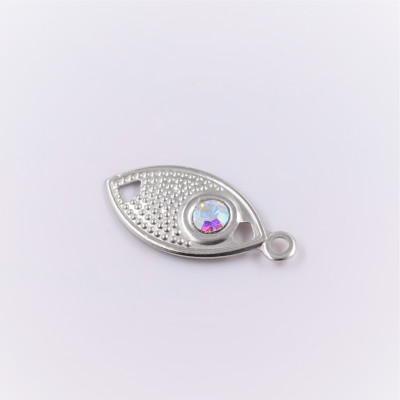 Fish pendant with chaton Crystal AB surgical steel