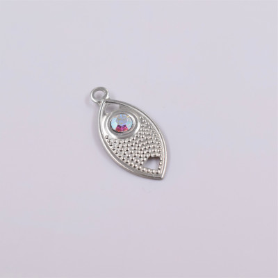 Fish pendant with chaton Crystal AB surgical steel