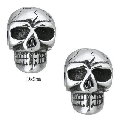 Surgical steel bead skull with square orbital arches