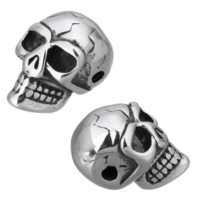 Surgical steel bead skull with square orbital arches