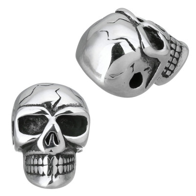 Surgical steel bead skull with square orbital arches