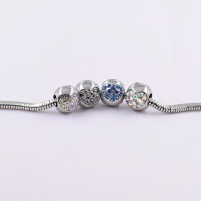 Bead with hearts in many color combinations surgical steel