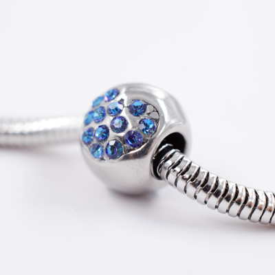 Bead with hearts in many color combinations surgical steel