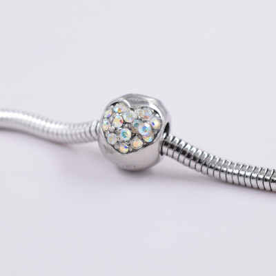 Bead with hearts in many color combinations surgical steel