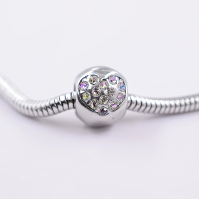 Bead with hearts in many color combinations surgical steel